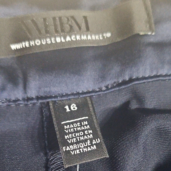 White House Black Market Belted Utility Officer Blue Wide-Leg Pants - Picture 3 of 12